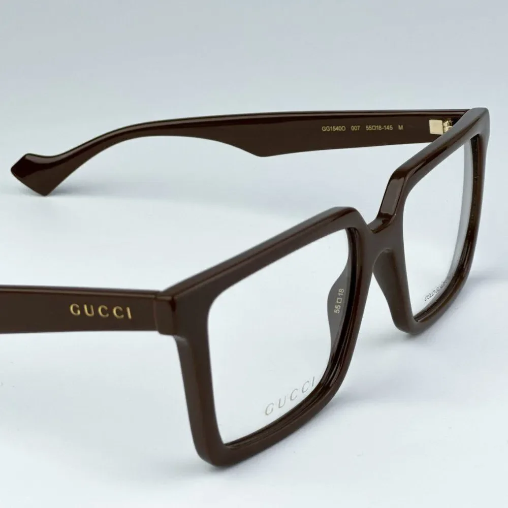 NEW Gucci GG1540O 007 Brown Men Square 55mm Eyeglasses GG 1540O